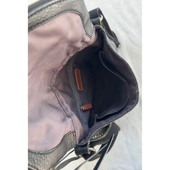 The Sak Silverlake Pebbled Black Leather Crossbody Bag Studded Tassels Lined - Picture 9 of 16